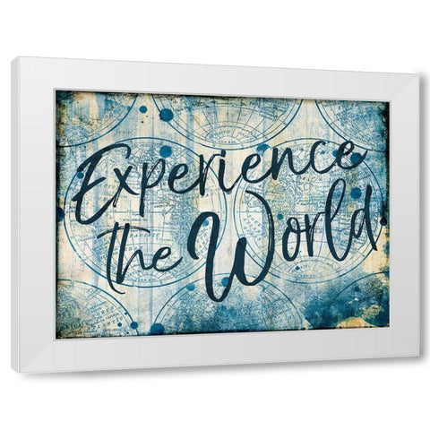 Exp The World White Modern Wood Framed Art Print by Grey, Jace