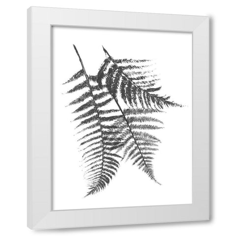 Monochromatic Ferns 2 White Modern Wood Framed Art Print by Grey, Jace