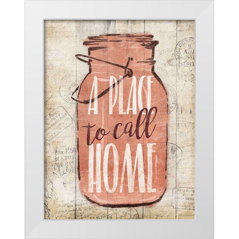 A Jar To Call Home White Modern Wood Framed Art Print by Grey, Jace