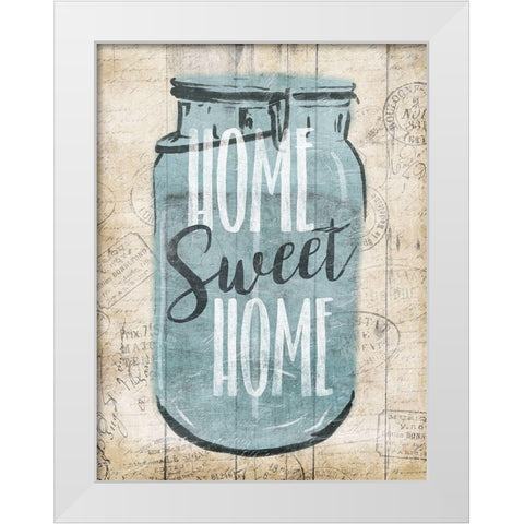 Jar Sweet Home White Modern Wood Framed Art Print by Grey, Jace