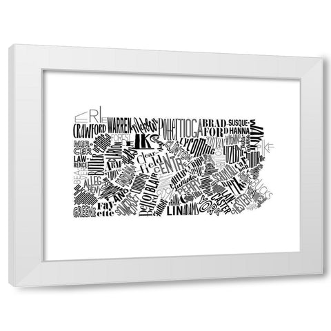 Pennsylvania White Modern Wood Framed Art Print by Grey, Jace