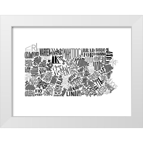 Pennsylvania White Modern Wood Framed Art Print by Grey, Jace