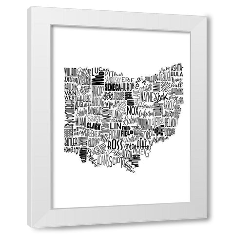 Ohio White Modern Wood Framed Art Print by Grey, Jace