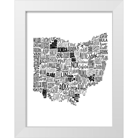 Ohio White Modern Wood Framed Art Print by Grey, Jace