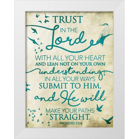 Trust Lord Birds White Modern Wood Framed Art Print by Grey, Jace