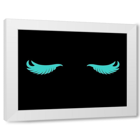 Eye Lashes Dark White Modern Wood Framed Art Print by Grey, Jace