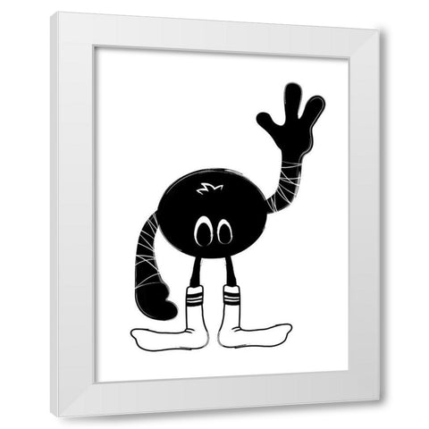 Hello Monster White Modern Wood Framed Art Print by Grey, Jace