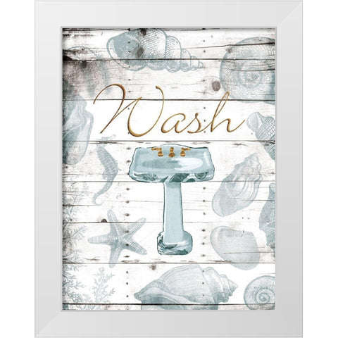 Wash Sink White Modern Wood Framed Art Print by Grey, Jace