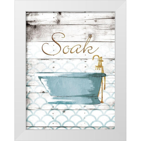Soak Bath White Modern Wood Framed Art Print by Grey, Jace