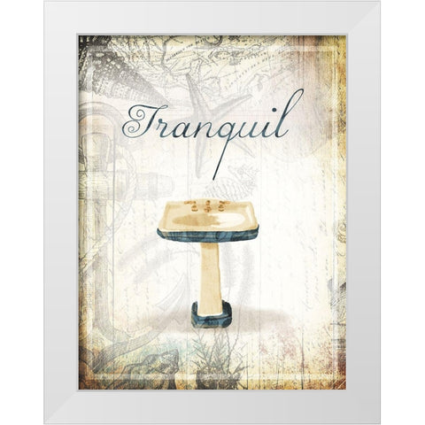 Tranquil Sea Sink White Modern Wood Framed Art Print by Grey, Jace