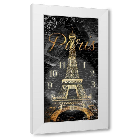 Paris Eiffel Time White Modern Wood Framed Art Print by Grey, Jace