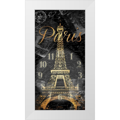 Paris Eiffel Time White Modern Wood Framed Art Print by Grey, Jace