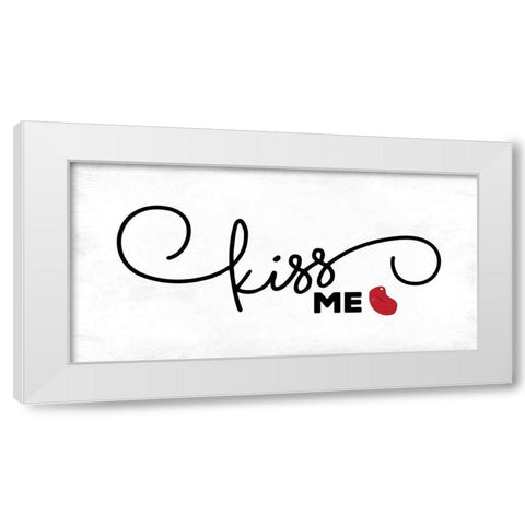 Kiss Me White Modern Wood Framed Art Print by Grey, Jace