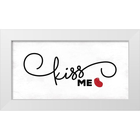 Kiss Me White Modern Wood Framed Art Print by Grey, Jace