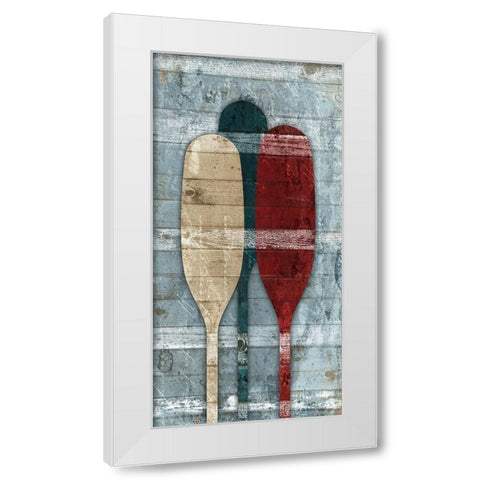 Wooden Oars White Modern Wood Framed Art Print by Grey, Jace