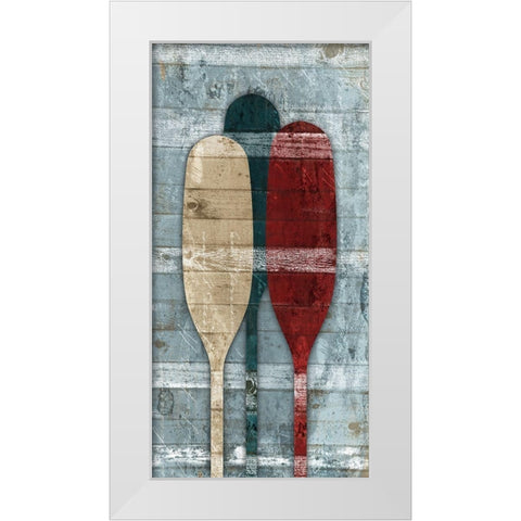Wooden Oars White Modern Wood Framed Art Print by Grey, Jace