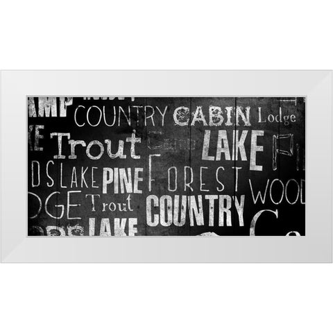 Lodge Words White Modern Wood Framed Art Print by Grey, Jace