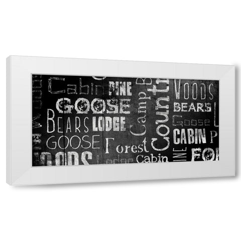 Lodge Words Mate White Modern Wood Framed Art Print by Grey, Jace