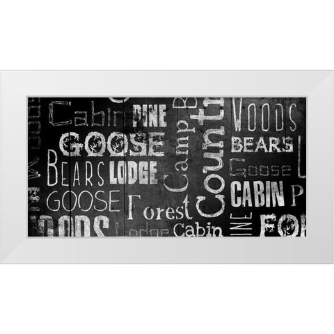 Lodge Words Mate White Modern Wood Framed Art Print by Grey, Jace