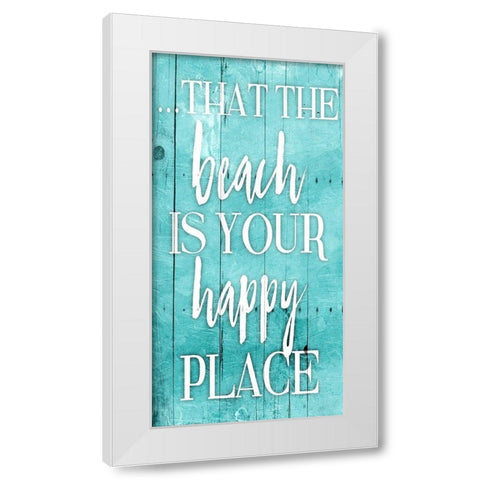 Happy White Modern Wood Framed Art Print by Grey, Jace