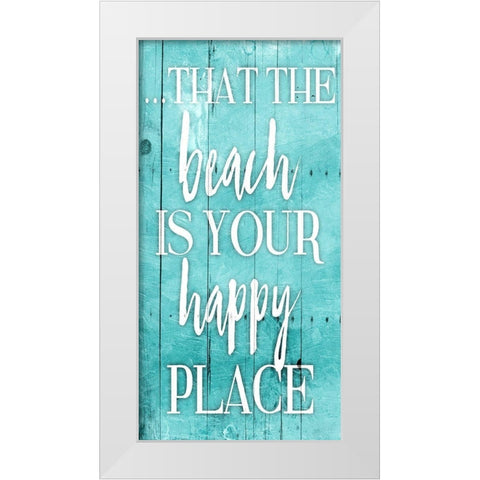 Happy White Modern Wood Framed Art Print by Grey, Jace