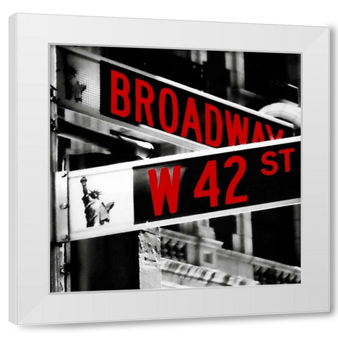 Broadway White Modern Wood Framed Art Print by Grey, Jace