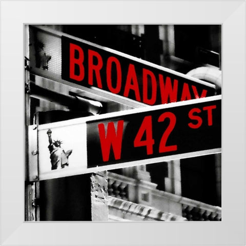 Broadway White Modern Wood Framed Art Print by Grey, Jace