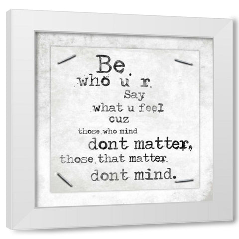 Stapled Quotes White Modern Wood Framed Art Print by Grey, Jace