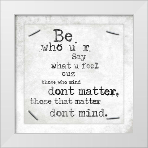 Stapled Quotes White Modern Wood Framed Art Print by Grey, Jace