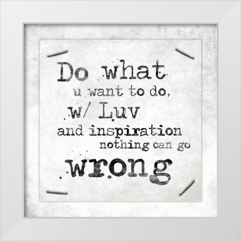 Stapled Quotes White Modern Wood Framed Art Print by Grey, Jace