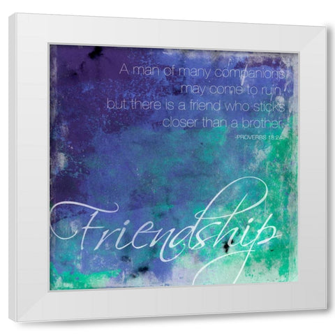 Friendship White Modern Wood Framed Art Print by Grey, Jace