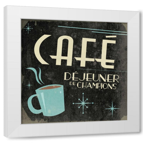Coffee in French A2 White Modern Wood Framed Art Print by Grey, Jace