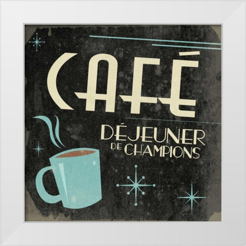 Coffee in French A2 White Modern Wood Framed Art Print by Grey, Jace