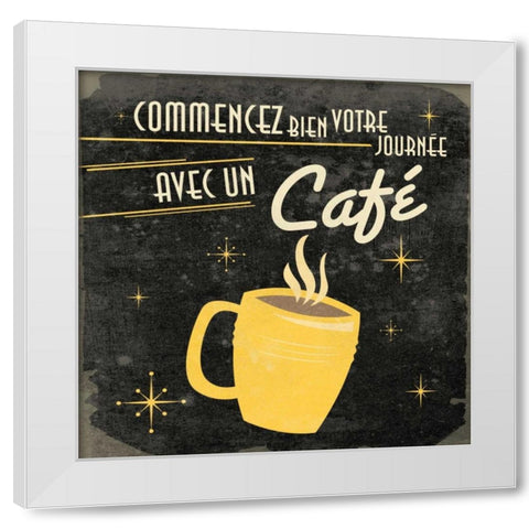 Coffee in French G2 White Modern Wood Framed Art Print by Grey, Jace