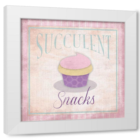 Succulent Snacks White Modern Wood Framed Art Print by Grey, Jace
