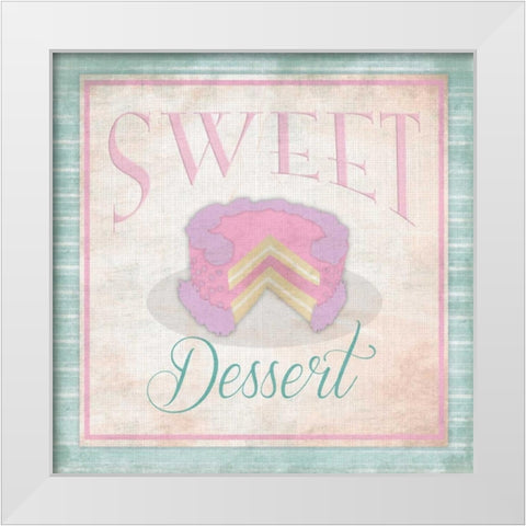 Sweet dessert White Modern Wood Framed Art Print by Grey, Jace