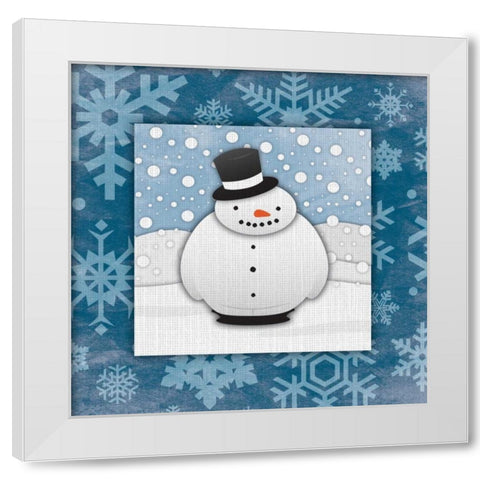 Snowman White Modern Wood Framed Art Print by Grey, Jace