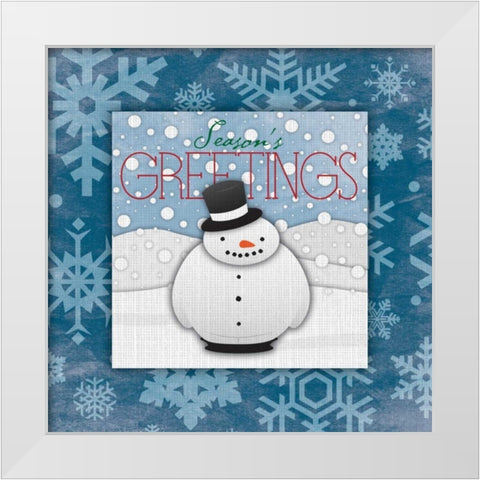 Seasons Greeting White Modern Wood Framed Art Print by Grey, Jace