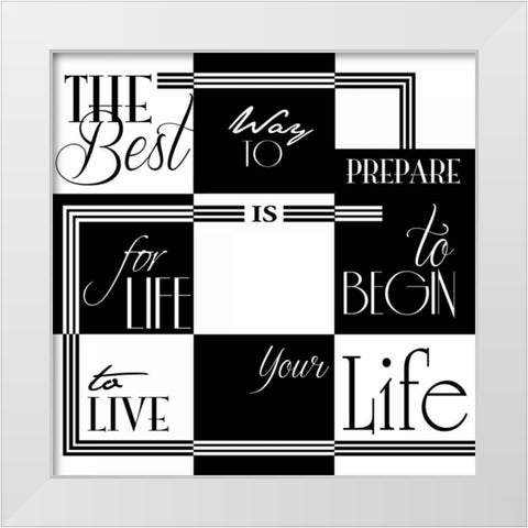 9 patch White Modern Wood Framed Art Print by Grey, Jace