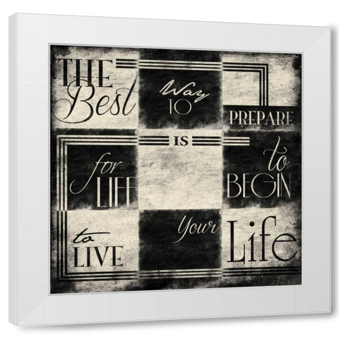 9 patch White Modern Wood Framed Art Print by Grey, Jace