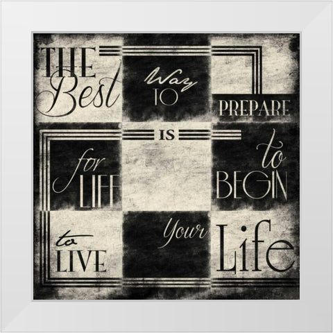 9 patch White Modern Wood Framed Art Print by Grey, Jace