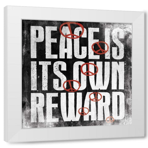 Peace 1 White Modern Wood Framed Art Print by Grey, Jace