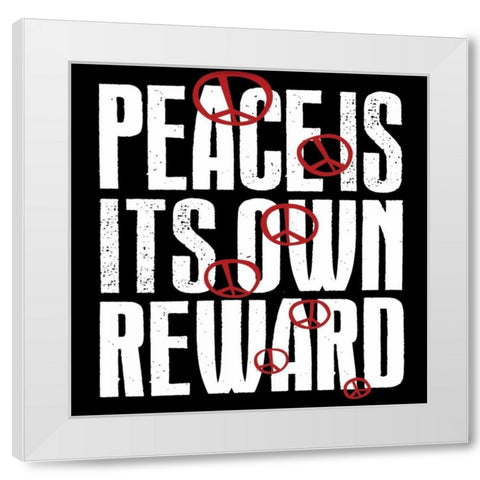 Peace 2 White Modern Wood Framed Art Print by Grey, Jace