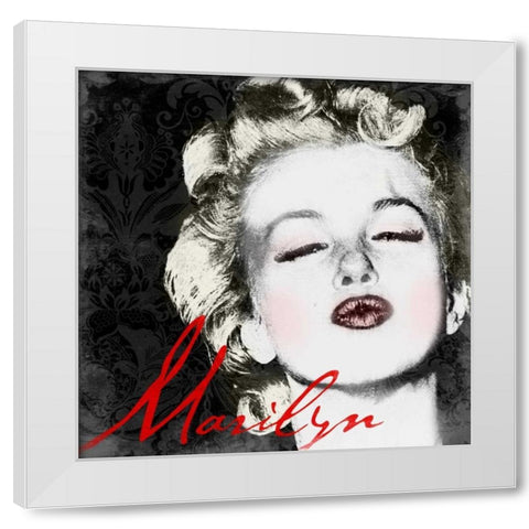 Marilyn Makeup 1 White Modern Wood Framed Art Print by Grey, Jace