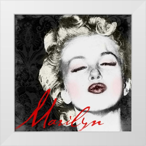Marilyn Makeup 1 White Modern Wood Framed Art Print by Grey, Jace