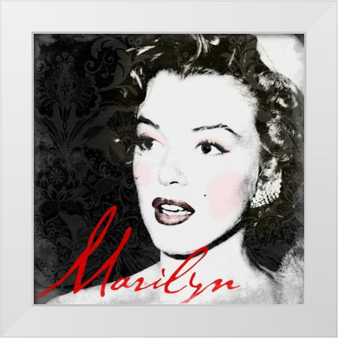 Marilyn Makeup White Modern Wood Framed Art Print by Grey, Jace