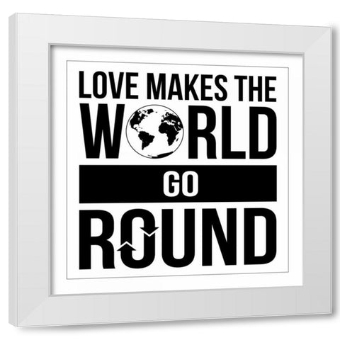 WORLD White Modern Wood Framed Art Print by Grey, Jace