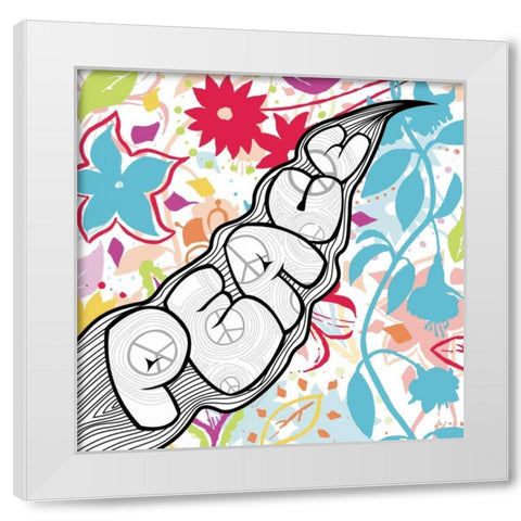 Peace 1 White Modern Wood Framed Art Print by Grey, Jace