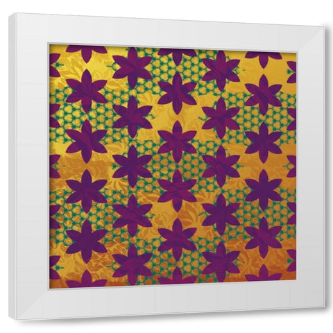 Floral Pattern White Modern Wood Framed Art Print by Grey, Jace