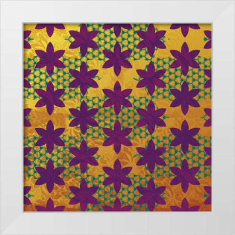 Floral Pattern White Modern Wood Framed Art Print by Grey, Jace